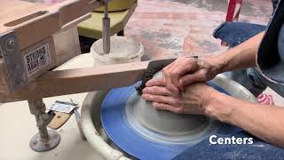 How to center and open clay using the Strong Arm Pottery Tool [upl. by Annah]