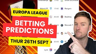 Todays Europa League Betting Tips amp Predictions Thurs 26th Sept  Inc Tottenham vs Qarabag amp More [upl. by Aryc182]