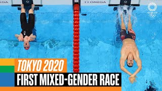 Historical First Swimming MixedGender Race at the Olympics  Tokyo 2020 Replays [upl. by Okomom]