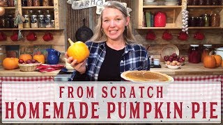 HOMEMADE PUMPKIN PIE RECIPE  COMPLETELY FROM SCRATCH [upl. by Kelton]