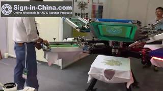 The Operation Video for 8 Color 8 Station6 Color 6 Station Screen Printing Machine [upl. by Karrah]