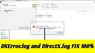 DXerror log and DirectX log error in window 10 fixan internal system error occured fix [upl. by Ael]