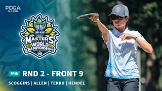 2024 PDGA Masters Disc Golf World Championships  FP40 R2F9  Scoggins Allen Tekku Hendel [upl. by Aisirtap]