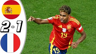 Spain vs France 21 All Goals amp Highlights  Euro 2024 [upl. by Nitniuq615]