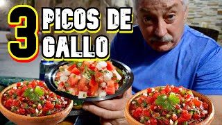 3 Recetas de PICO de GALLO para tu CARNE ASADA [upl. by Anillek597]