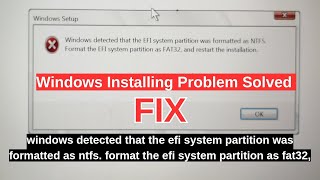 Windows detected that the EFI system partition was formatted as NTFSFormat  Windows 10 [upl. by York]