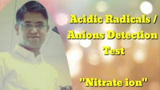 Chemistry Practical  Nitrate ion  quotBrown Ring Testquot  Acidic RadicalsAnions Detection Test [upl. by Eenttirb]