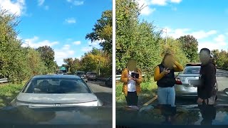 Shocking Video Shows Driver Reversing Into Car on Parkway [upl. by Putscher115]