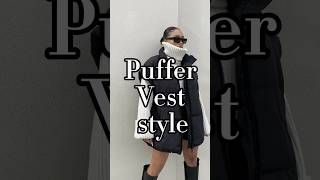 How to wear a puffer vest oufit ideasfw24 winterfashionideas winteroutfitideas pufferjackets [upl. by Harrak]