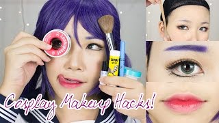 8 Cosplay Makeup Hacks EVERYONE Should Know  Face Taping Brow Concealing Anime Lips [upl. by Breed]