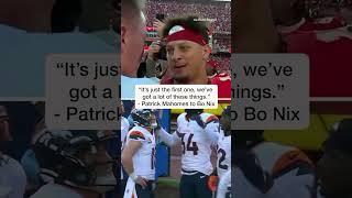 Patrick Mahomes to Bo Nix quotWe Got Morequot PostGame Chiefs NFL Shorts Broncos respect [upl. by Ecnaret943]