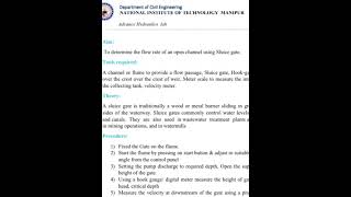 Finding out discharge of an open channel flow using Sluice gateHM160HM16129Gunt [upl. by Ringo]