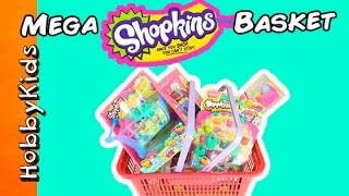 GIANT Shopkins Basket Toy Haul  Box 35 Shopkins HobbyKidsTV [upl. by Kerman]