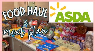 ASDA FOOD HAUL amp MEAL PLAN  GROCERY HAUL UK [upl. by Peltier]