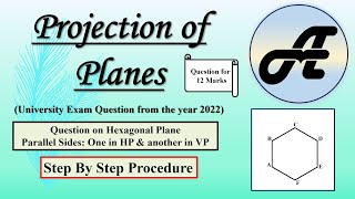 Projection of Planes Hexagonal plane with one side in HP amp Opposite side in VP [upl. by Lalib]