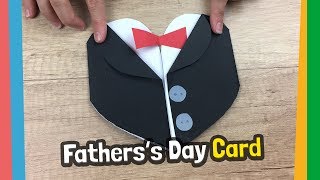 How to make Tuxedo  Fathers day gift card  simple and quick to make craft for father with kids [upl. by Fax297]