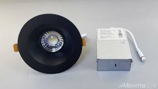 4 in Slim Round Recessed AntiGlare LED Downlight Black Trim 1050 Lumens 5 CCT 2700K5000K [upl. by Neall]