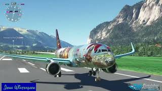 Landing at Innsbruck airport very beautiful scenery  MSFS 2020 [upl. by Guglielmo810]