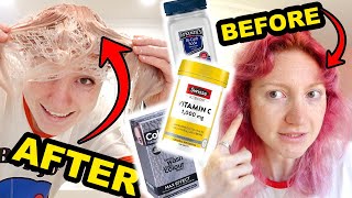 Trying 4 Different Hair Color Removing Techniques Vitamin C Detergent Bicarb Soda amp Revolution [upl. by Viguerie897]