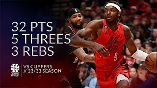 Jerami Grant 32 pts 5 threes 3 rebs vs Clippers 2223 season [upl. by Norym]