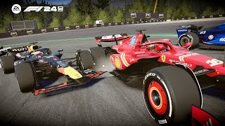 AI Max Verstappen as Aggressive as the Real One Crashes Leclerc  F1 24 [upl. by Leiruh]