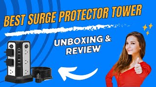 PASSUS Surge Protector Power Strip Tower  Unboxing amp Review [upl. by Esir387]