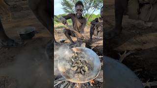 The chief is preparing their special meal for todays Lunch So delicious 😋😋hadzabetribevillagelife [upl. by Consuela]