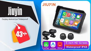 Jiuyin 5Inch Motorcycle Navigation Gps Hd Dual Video Recording Smart Wireless Apple Carplay Android [upl. by Nozicka]