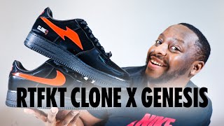 Nike Air Force 1 RTFKT Clone X Genesis Black Red Sneaker Review QuickSchopes 627 Schopes FQ2258 001 [upl. by Juliet]