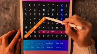 😴 iPad ASMR  SUPER RELAXING WORDSEARCH  Clicky Whispers [upl. by Annekahs]