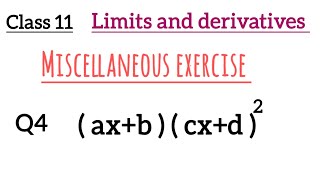 class 11 miscellaneous exercise Q4 limits and derivativesfind the derivative [upl. by Aseena141]