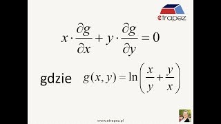 Pochodne cząstkowe Tożsamość z pochodnymi  12 eTrapez [upl. by Harrak]