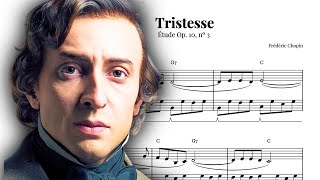 Tristesse Étude Op 10 No 3  Easy Piano Sheet Music [upl. by Leirraj299]