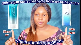 Skin aqua sunscreen VS Biore uv sunscreen which should you go for [upl. by Manolo]