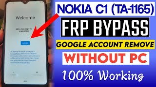 Nokia C1 TA 1165 Frp Bypass Without Pc  Nokia Ta 1165 Google Account Remove Without Computer 2024 [upl. by Bina]