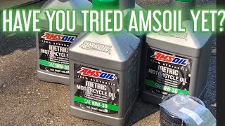 AMSOIL OIL CHANGE GL1800 GOLDWING [upl. by Adniralc]