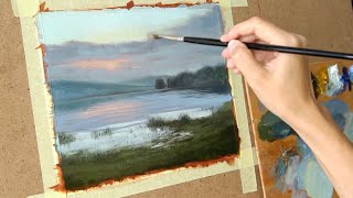 Масляная живопись для начинающих Рисуем пейзаж 3 Art tutorial  Oil painting [upl. by Cerelly]