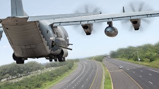 US Landing Its Most Feared AC130 Combat Aircraft in Middle of Highway [upl. by Bonucci589]