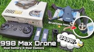 998 Max Drone998 Max Drone Camera With Brushless motor 💥 Unboxing And Review [upl. by Yekcor]