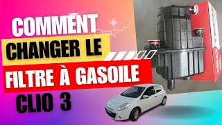 Changer le Filtre à Gasoil CLIO 3 15 DCI ⛽ [upl. by Terhune]