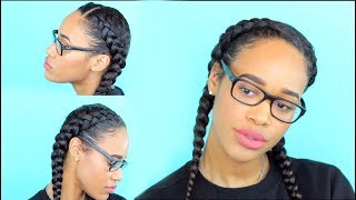 How To Two Dutch Braids on Natural Hair  Step by Step [upl. by Lavoie]