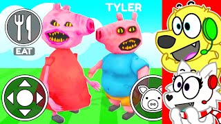 Playing as HUNGRY PIGS in Roblox HUNGRY PIG NEW UPDATE [upl. by Airdnat]