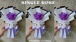 Single Rose Satin BouquetHow to wrap single bouquetKath Ideal [upl. by Fortuna]