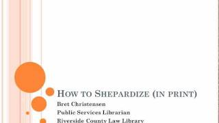 How to Shepardize a case in print following four easy to follow steps [upl. by Alliuqal279]