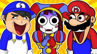 Funny AMAZING DIGITAL CIRCUS amp SMG4 Shorts Compilation Ft Mario [upl. by Ynohtnakram]