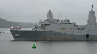 USS Mesa Verde LPD19 Departing Devonport Plymouth UK 31 July 2023 [upl. by Adnalram]