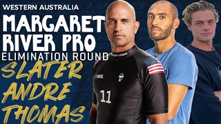 Kelly Slater Jadson Andre Jack Thomas  Margaret River Pro  Elimination Round Heat Replay [upl. by Naesyar]