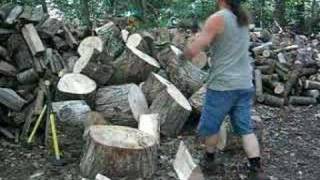 Splitting Firewood with an Axe  1 of 4 [upl. by Rora]