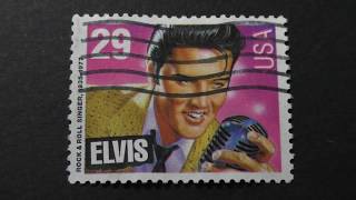 Postage stamp USA ELVIS Rock amp Roll Singer 19351977 Price 29 cents [upl. by Aronid]