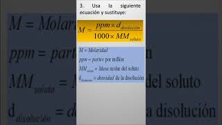 Convierte de ppm a molaridad en dos pasos ejerciciosdequímica [upl. by Lyell]